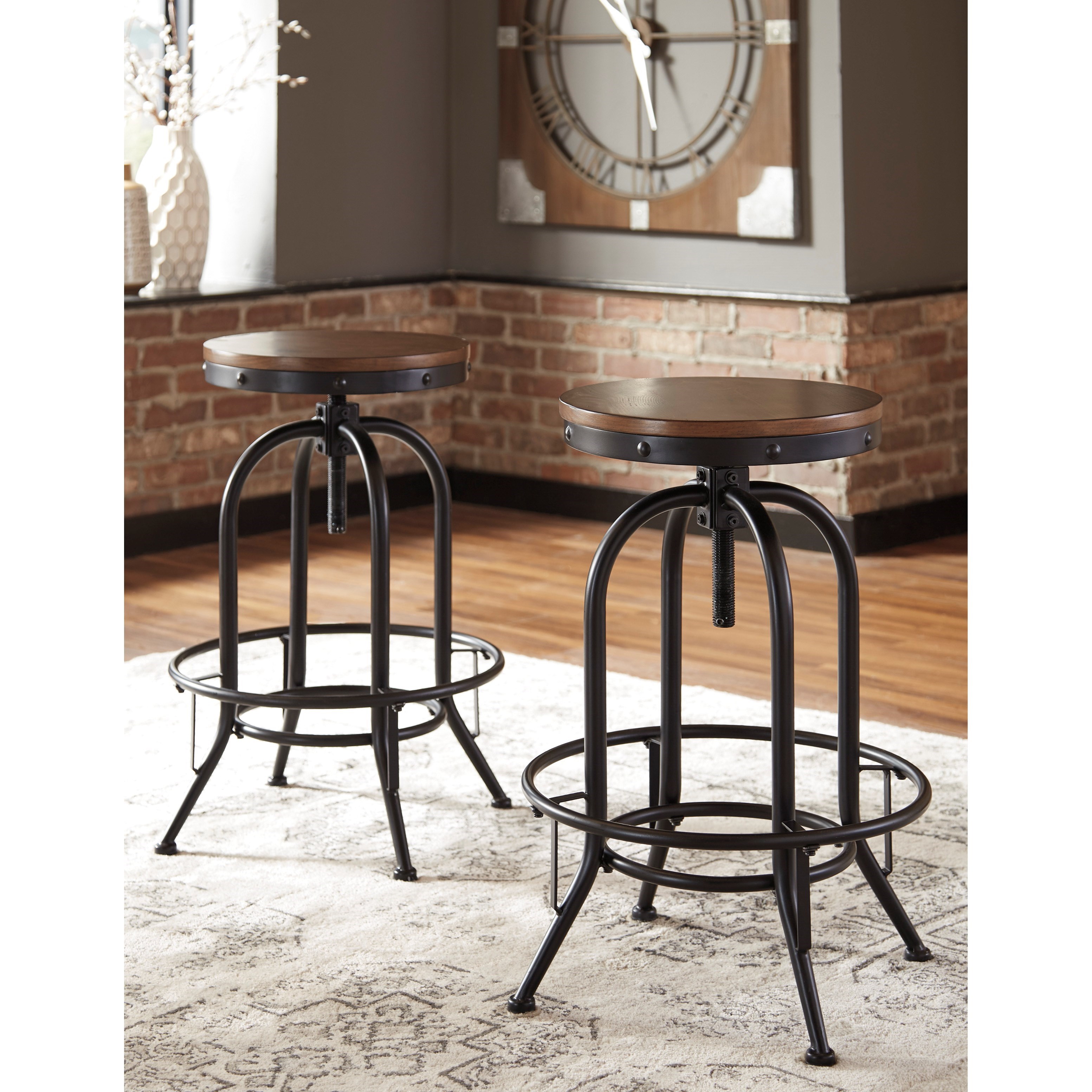 Valebeck tall sales upholstered swivel barstool